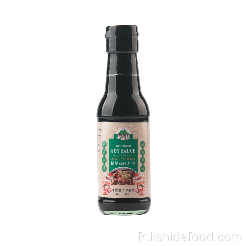 Sauce de soja foncé de champignon de bouteille en verre de 150ml